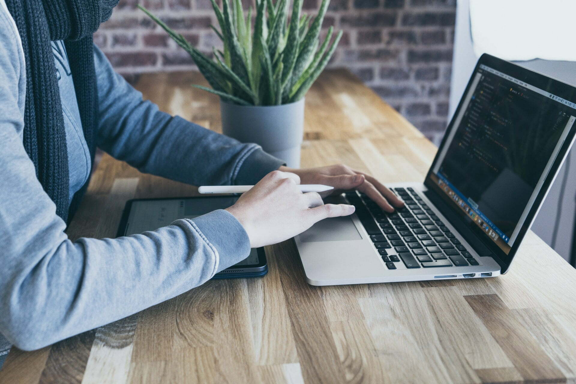 a person using a laptop