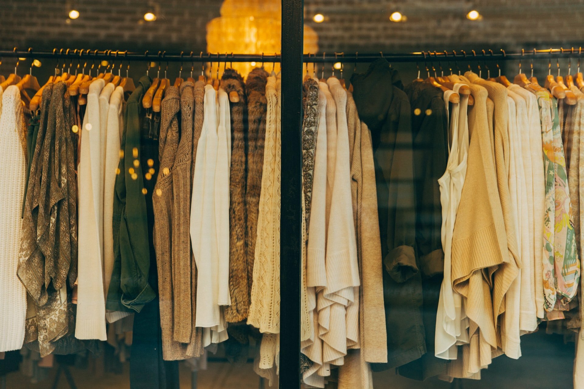 a store front with clothes