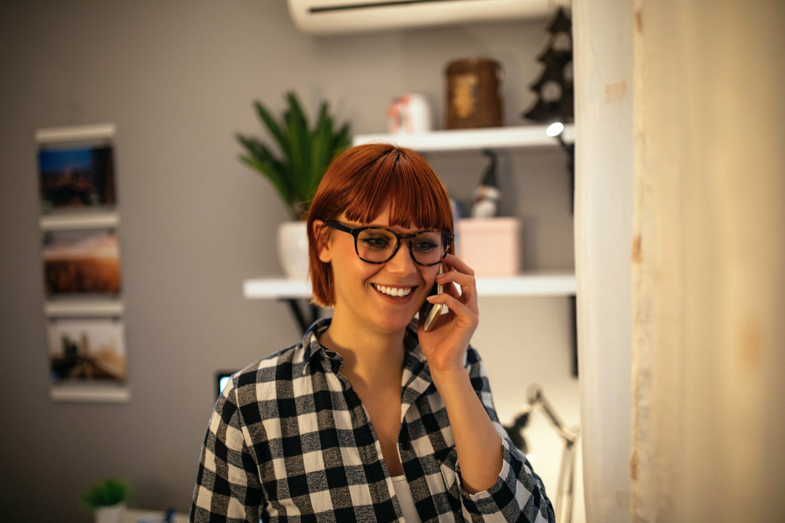 WOMAN MAKING A CALL